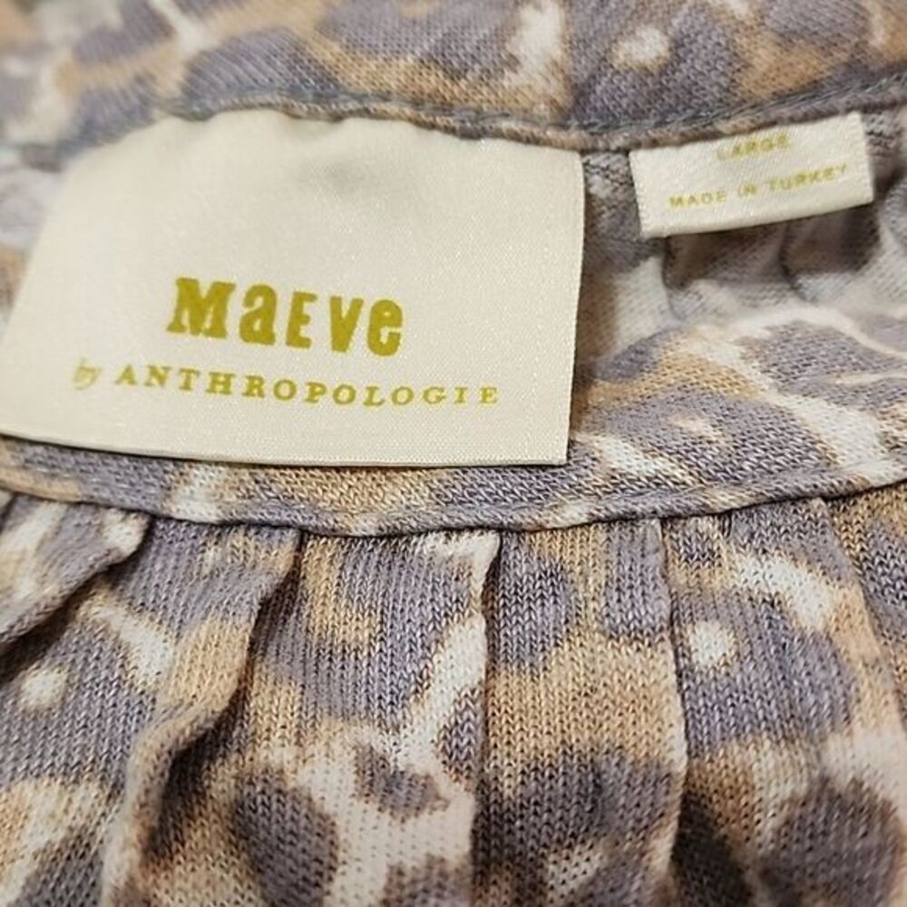 Anthropologie Maeve Blouse in Brown and Cream - Picture 2 of 12